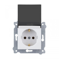 Gniazdo z uziemieniem Schuko 2P+E i pokrywą gniazda 250V 16A Biały 239/01 EXEN