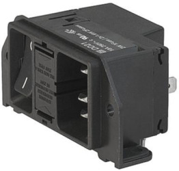 Combination element plug C14, 3 pole, screw mounting, plug-in connection, black, DD21.0111.1111