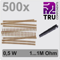 TRU COMPONENTS TC-12888488 Carbon film resistor set Axial lead 0.5 W 5% 500 pc