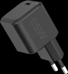 264627 USB charger, 65 W, 1x USB-C (PD), GaN, black