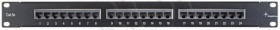 Telegärtner Panel 19 nieekranowany 1U kat.5 24 porty RJ45 z półką czarny
