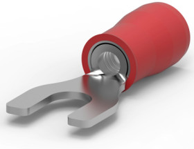 Insulated forked cable lug, 0.3-1.42 mm², AWG 22 to 16, M3.5, red, 8-34541-1