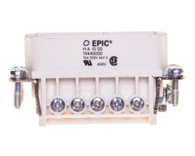 Wkład złącza 10P+PE męski 16A 250V EPIC H-A 10 SS 10440000