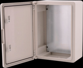 BXPPABSG300400170-F01 IP65 wall-mounted enclosure, 300 x 400 x 170 mm, grey