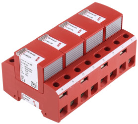Ochronnik przeciwprzepięciowy modularny 255 V AC na szynę DIN Dehn Ogranicznik przepięć odgromowych 100kA