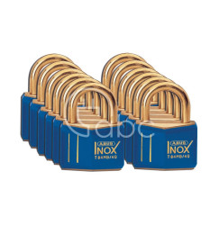 Kłódka LOTO mosiężna, szekla 21 mm, niebieska (12 szt.), 051355