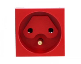 Gniazdo modułowe pojedyncze z blokadą i kluczem czerwone WP45X4571