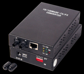 Media converter, RJ45-STP/ST