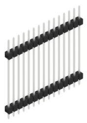 Pin header, 15 pole, pitch 2.54 mm, straight, black, 10056906