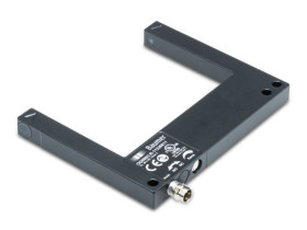 Czujniki fotoelektryczne Czujnik wideł widełkowy Baumer NACISNĄĆ/POCIĄGNĄĆ zakres 80 mm Czerwona dioda LED