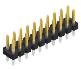 Pin header, 20 pole, pitch 2.54 mm, straight, black, SLLP209720S