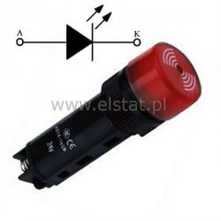 Kontrolka AD16-16SM 12VDC mig; buzzer; przerywany