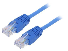Patch cord U/UTP, Cat 5e, RJ45 wtyk z obu stron, linka, CCA, 0,5m PP12-0.5M/B