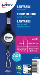 4830 Lanyard with spring hook, pack of 10