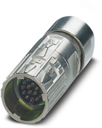 Jack, M17, 17 pole, crimp connection, ONECLICK quick locking system, straight, 1629006