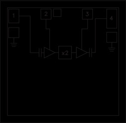 Aerospace GaAs, Broadband Frequency Multiplier, 13 to 24.6 GHz, Die