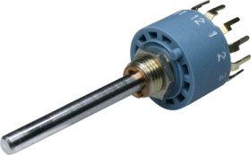 Step rotary switches, 2 pole, 6 stage, 30°, short-circuiting, 2 A, 42 V, 01-1263-20