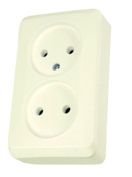 Prima Gniazdo podwójne bez uziemienia beżowe Prima WDE001140