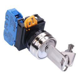 YW4K-2AE10 22mm Metal Bezel 2 Position Maintained Key Switch NO IP65 IDEC