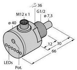 Turck Czujnik zanurzeniowy FCS-G1/2A4-AP8X-H1141/D030 6870019 Zasilanie (zakres): 19.2 - 28.8 V/DC 1 szt.