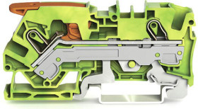 Listwa zaciskowa uziemienia WAGO poziomy: Pojedynczy 20 → 8AWGWciskany zacisk Cage Clamp TOPJOB S, 2106 raster: