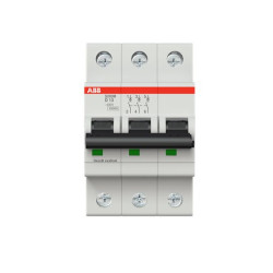 Wyłącznik nadprądowy MCB, Typ D, 3-biegunowy, 13A, 400V, 125V, ABB, S200M