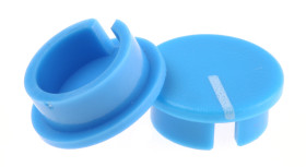 Nakładka pokrętła potencjometru oś: 6.4mm średnica: 19mm Plastik Niebieski RS PRO