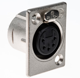 Złącze XLR 5 -pinowe Montaż na panelu Żeński