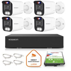 Zestaw monitoringu Easycam z 4 kamerami EC-IP-B5MP40DLT 5MPx z aktywnym odstraszaniem