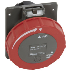 Gniazdo 32A Gniazdo 440 V 3P+E Żeński Legrand Czerwony IP67