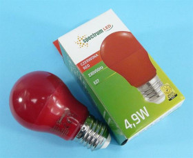 E-27 230V KULKA 4,9W 270ř RED 50x92