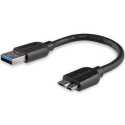 Kabel USB Złącze A USB A Złącze B Micro USB typu B dł. 150mm Kabel USB-A do USB Micro-B USB 3.0 kolor: Czarny