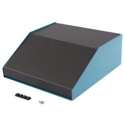 Hammond 1456KK4BKBU Sloped Enclosure 264x254x107mm Aluminium Blue/Black