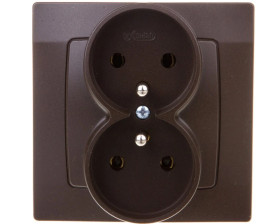 KARO Gniazdo podwójne z/u czekoladowy metalik GP-2SZ/40