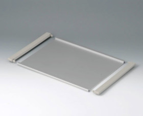 Profile plate, aluminum, (W x H x D) 302 x 8 x 220 mm, gray, B4130126