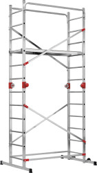 Hailo 9459-507 G60 aluminium Rusztowanie montażowe Maksymalna wysokość robocza: 4.3 m srebrny, czerwony 31 kg