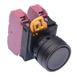 YW1B-A1E02B Black 22mm Momentary Push Button Switch 2NC IP65 IDEC
