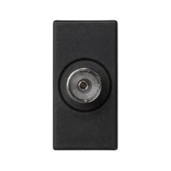 Płytka K45 gniazdo TV żeńskie czarne 45x22.5mm