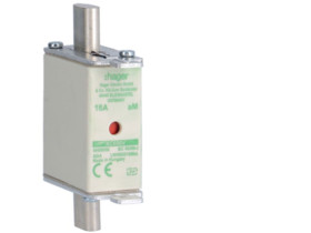 Wkładka bezpiecznikowa nożowa NH000 wskaźnik podwójny uchwyt nieizolowany aM 16A 690VAC LNH000016M6A HAGER