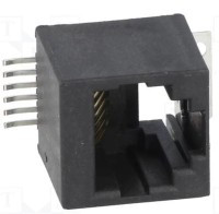 TJACK-6P6C-PSMD Gniazdo RJ12 do druku pionowe - 6 styków (6p6c) SMD