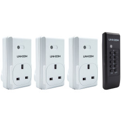 Uni-Com RC-10&#x2B;RCS-19ES-B*3 Remote Control Sockets