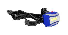 Latarka czołowa 1 COB LED 2W niebieska