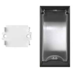 Simon Connect Płytka S500 z pokrywą do aparatury mod. 2-pol. do puszek podłogowych szary grafit 50010074-038