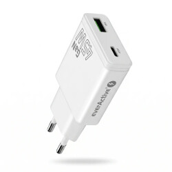 Ładowarka sieciowa GaN 45W USB-C PD + USB-A QC3.0 - super slim everActive SC-460Q