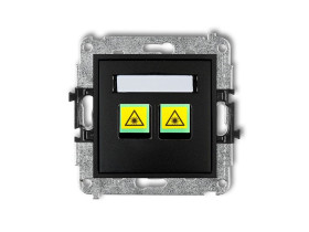 MINI Gniazdo światłowowode/optyczne podwójne czarny mat 12MGOP-2 KARLIK