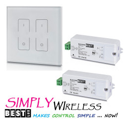 2 Zestaw sterowania 2 stref oświetlenia LED biały panel dotykowy