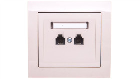 Kier Gniazdo Telefoniczne Podwójne Rj11 Niezależne Beżowe Gpt-2Wn/01
