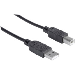 Manhattan 337779 USB cable USB 2.0 USB-A to USB-B Black 5m