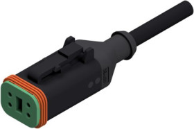 Connection cable, socket, 4 pole, straight to openend, 5m