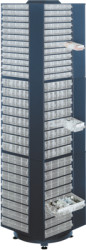 Revolving tower for steel magazine series 1200, without drawers, blue, DREHTURM FÜR STAHLMAGAZINE SERIE 1200